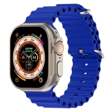 Řemínek pro Apple Watch Ultra 49mm / 45mm / 44mm / 42mm - oceánský - silikonový - safírově modrý