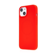 Kryt pro Apple iPhone 14 Plus - silikonový - podpora MagSafe - červený