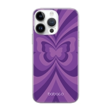 Kryt BABACO pro Apple iPhone 14 Pro Max - Motýlí efekt - gumový - fialový