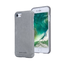 Kryt Pierre Cardin pro Apple iPhone 7 / 8 / SE (2020) / SE (2022) plastový / kožený povrch - šedý