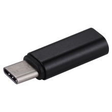 Lightning samica na USB-C samec - nabíjanie - kov - čierna