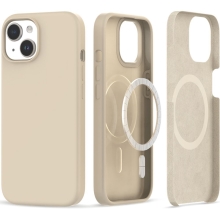Kryt TECH PROTECT pre Apple iPhone 15 - Podpora MagSafe - silikónový - pieskovo béžový