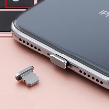 Záslepka konektoru Lightning pro Apple iPhone / iPad - antiprachová - hliníková - šedá