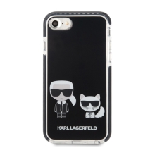Kryt KARL LAGERFELD pro Apple iPhone 7 / 8 / SE (2020) / SE (2022) - Karl a Choupette - plastový / gumový - černý