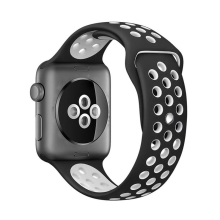 Remienok pre Apple Watch Ultra 49 mm / 45 mm / 44 mm / 42 mm - silikónový - čierny / biely - (M/L)