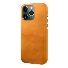Kryt pre Apple iPhone 15 Pro - plast / umelá koža - oranžový