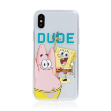 Kryt Sponge Bob pro Apple iPhone X / Xs - gumový - Sponge Bob s Patrikem
