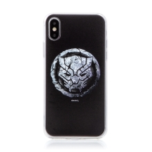 Kryt MARVEL pro Apple iPhone Xs Max - Black Panther - gumový - černý
