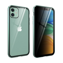 Kryt pre Apple iPhone 11 - 360° ochrana - magnetické uchytenie - sklo/kov - zelený