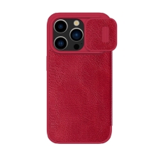 NILLKIN Qin puzdro pre Apple iPhone 15 Pro Max - umelá koža - kryt fotoaparátu - bordová