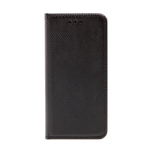 Pouzdro pro Apple iPhone 6 / 6S - stojánek + prostor pro platební karty - látková textura - černé