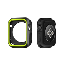 Kryt / rámeček pro Apple Watch 42mm 1 / 2 / 3 series - sportovní - silikonový - černý / zelený