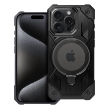 Kryt Armor Mag pre Apple iPhone 15 Pro Max - Podpora MagSafe - Odolný - Guma/plast - Čierny