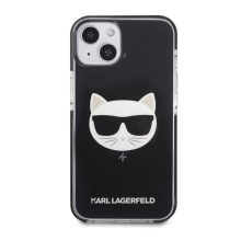 Kryt KARL LAGERFELD pro Apple iPhone 13 mini - hlava Choupette - plastový / gumový - černý