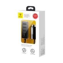 Autonabíječka BASEUS 1x + 3x USB-A (5,5A) - plast / kov - černá