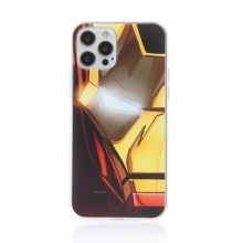 Kryt MARVEL pre Apple iPhone 12 / 12 Pro - dramatický Iron Man - gumový
