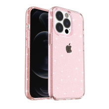 Kryt pro Apple iPhone 13 Pro Max - plastový - průsvitně růžový - se třpytkami
