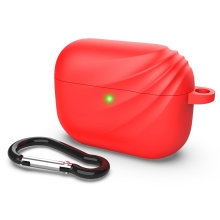 Pouzdro DEVIA pro Apple Airpods Pro - vlnka - silikonové - červené