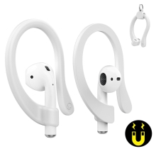 Držiaky AHASTYLE pre Apple AirPods - za uši - magnetické - silikónové - biele