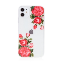 Kryt BABACO pro Apple iPhone 11 - gumový - průhledný - růže