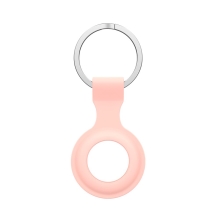 Kryt / obal pro Apple AirTag - kroužek na klíče - silikonový - růžový