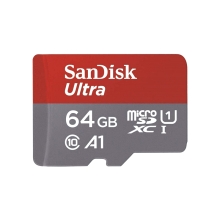 Paměťová karta micro SDXC SANDISK Ultra 64 GB (class 10, UHS-I, 120 MB/s) + adaptér