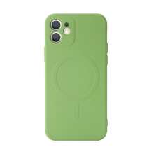 Kryt pre Apple iPhone 12 - Presný výrez na fotoaparát - MagSafe - Gumový - Svetlozelený