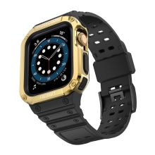 Kryt / pouzdro pro Apple Watch 40mm / 41mm - celotělové + řemínek - odolný - černý / zlatý