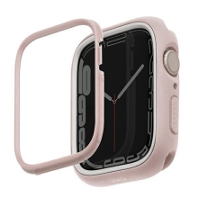 Kryt UNIQ Moduo pro Apple Watch 44 / 45mm - výměnnné rámečky - plastový - růžový / bílý
