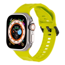 Řemínek pro Apple Watch Ultra 49mm / 45mm / 44mm / 42mm - vlnkový - silikonový - svítivě zelený