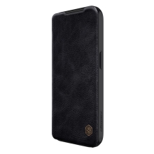 NILLKIN Qin puzdro pre Apple iPhone 15 Pro Max - umelá koža - kryt fotoaparátu - čierne