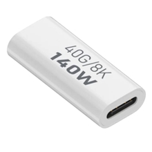 Přepojka / adaptér USB-C samice / USB-C samice - 40Gb / 140W - přímá - bílá