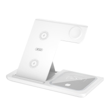 3v1 nabíjecí stanice XO WX023 Qi pro Apple iPhone + AirPods + Watch - bílá