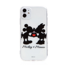Kryt DISNEY pro Apple iPhone 11 - zamilovaní Mickey a Minnie - gumový - průhledný