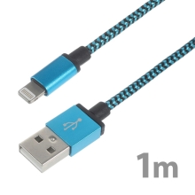 Synchronizační a nabíjecí kabel Lightning pro Apple zařízení - tkanička - modrý - 1m