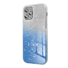 Kryt FORCELL Shining pro Apple iPhone 12 mini - plastový / gumový - stříbrný / modrý