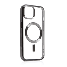 Kryt SWISSTEN Clear Jelly MagStick Metal pro Apple iPhone 15 Plus - průhledný / černý