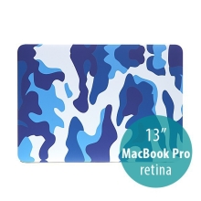 Plastový obal ENKAY pro Apple MacBook Pro 13 Retina - maskáč - modrý