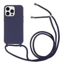 Kryt pro Apple iPhone 13 Pro Max - šňůrka - gumový - tmavě modrý