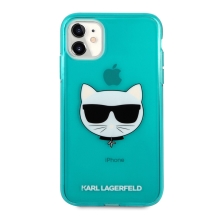 Kryt KARL LAGERFELD Choupette pro Apple iPhone 11 - gumový - modrý