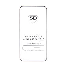 Tvrzené sklo (Tempered Glass) "5D" pro Apple iPhone 13 / 13 Pro / 14 - 2,5D - černý rámeček - čiré - 0,3mm