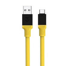 Synchronizační a nabíjecí kabel TACTICAL Fat Man - USB-A / USB-C - silný - silikonový - 1m - žlutý