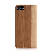 Puzdro pre Apple iPhone 7 / 8 / SE (2020) / SE (2022) - drevo - syntetická koža - hnedé