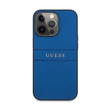 Kryt GUESS Saffiano pro Apple iPhone 13 Pro - umělá kůže - modrý