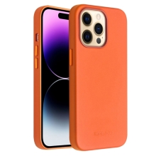 Kryt QIALINO pre Apple iPhone 14 Pro - Podpora MagSafe - koža - oranžový