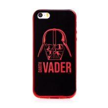 Kryt STAR WARS pre Apple iPhone 5 / 5S / SE - gumový - Darth Vader - čierny / červený