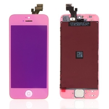 LCD panel + dotykové sklo (touch screen digitizér) + Home Button pro Apple iPhone 5 - pogalvanizovaný povrch - růžový
