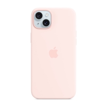 Originální kryt pro Apple iPhone 15 Plus - MagSafe - silikonový - světle růžový