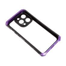 Kryt ELEMENT BOX pro Apple iPhone 14 Pro - odolný - kovový / skleněný - černý / fialový