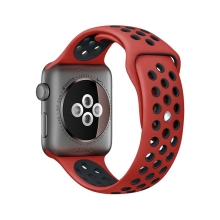 Remienok pre Apple Watch Ultra 49 mm / 45 mm / 44 mm / 42 mm - silikónový - červený / čierny - (M/L)